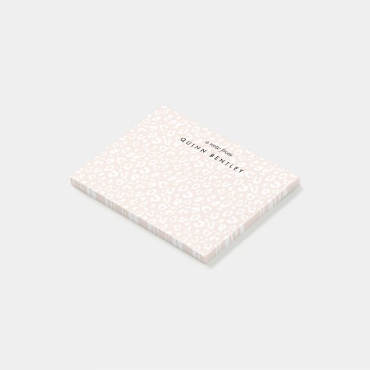 Blush | Pastel Leopard Print op maat Post-it® Notes (Schuin)