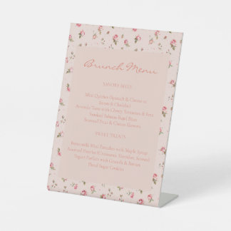 Blush & Peach Bloemen Vrijgezellenfeest Tafelblad  Reclamebord Met Voetstuk