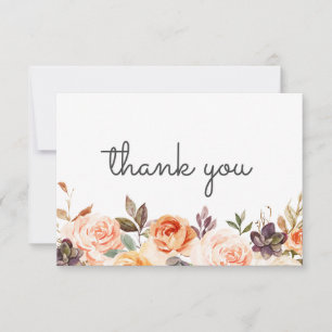 Blush & Peach Bloemen w / Tekst Bedankkaart