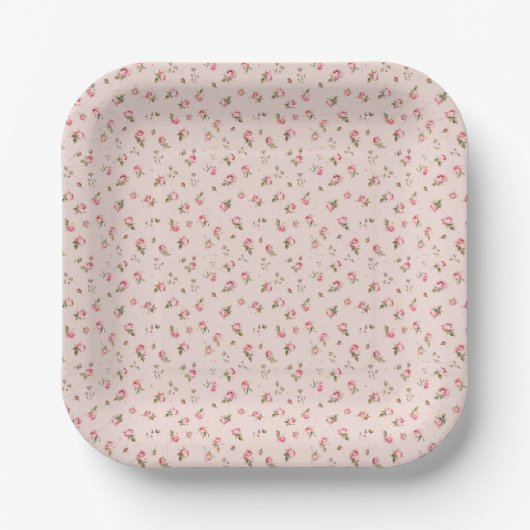 Blush & Peach Bloemenpapier Bord (Voorkant)