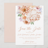 Blush Peach Bright kleurige Floral Kaart (Voorkant / Achterkant)