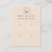 BLUSH PEACH CERAMIC TEXTURE 2 EARRING DISPLAY LOGO VISITEKAARTJE (Voorkant)
