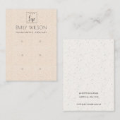BLUSH PEACH CERAMIC TEXTURE 3 EARRING DISPLAY LOGO VISITEKAARTJE (Voorkant / Achterkant)