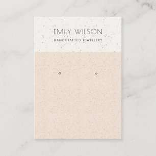 BLUSH PEACH CERAMIC TEXTURE EARRING DISPLAY LOGO VISITEKAARTJE