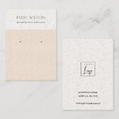 BLUSH PEACH CERAMIC TEXTURE EARRING DISPLAY LOGO VISITEKAARTJE (Voorkant / Achterkant)