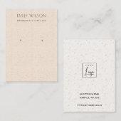 BLUSH PEACH CERAMIC TEXTURE EARRING DISPLAY LOGO VISITEKAARTJE (Voorkant / Achterkant)