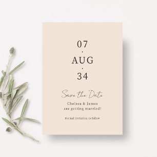 Blush Peach Chic Minimaal Huwelijk Save the Date