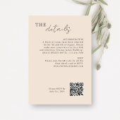 blush peach | Chic Minimal Wedding QR-code Informatiekaartje