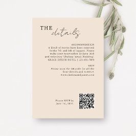 blush peach | Chic Minimal Wedding QR-code Informatiekaartje