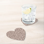 Blush Peach Chocolate Brown Leopard Glitter Kartonnen Onderzetters (Insitu)