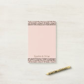 Blush Peach Chocolate Brown Leopard Glitter    Post-it® Notes (Op bureau)