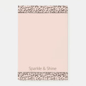 Blush Peach Chocolate Brown Leopard Glitter    Post-it® Notes (Voorkant)