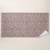 Blush Peach Chocolate Brown Leopard Glitter Strandlaken (Voorkant)