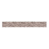 Blush Peach Chocolate Brown Zebra Print Glitter Grosgrain Lint (Voorkant)