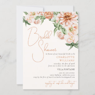 Blush Peach Floral Romantic Vrijgezellenfeest Kaart