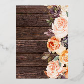 Blush & Peach Floral Rustic Afstuderen v2 Full Folie Uitnodiging (Achterkant)