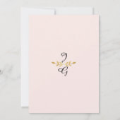 Blush Peach Floral Waterverf Foliage Forest Green Kaart (Achterkant)