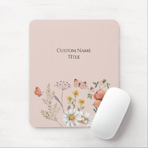 Blush Peach Floral Wildflower Muismat
