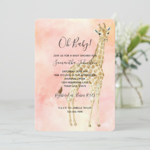 Blush Peach Giraffe Kaart