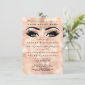 Blush Peach Makeup Glitter Eyes 16th Bridal Damask Kaart (Staand voorkant)
