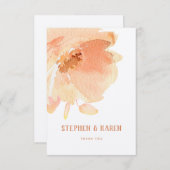 Blush Peach Peony Elégant Carte de remerciements d (Devant / Derrière)