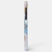 Blush Peach Roze Blauw Goud Marmeren Kunstpatroon Case-Mate iPhone Case (Achterkant/links)