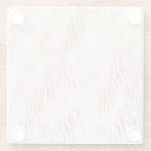 Blush Peach Roze Witte Zebra print Glazen Onderzetter (Achterkant)