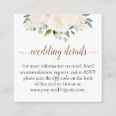 Blush Peach Rozen Trouwgegevens Website QR Code Informatiekaartje (Voorkant)