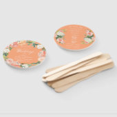 Blush Peach Sage Waterverf Bloemen Welkom Bruiloft Handwaaier (Niet-gemonteerd)