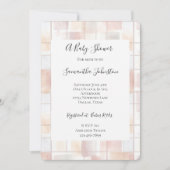 Blush Peach Squares Baby Shower Kaart (Voorkant)