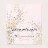 Blush Peach Wildflowers Folded Wedding Place Cards Kaart (Buitenkant ongevouwen)