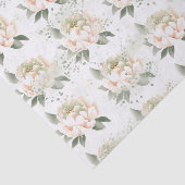 Blush Peachy Peonies Gespikkeld Tissue Papier (Detail)