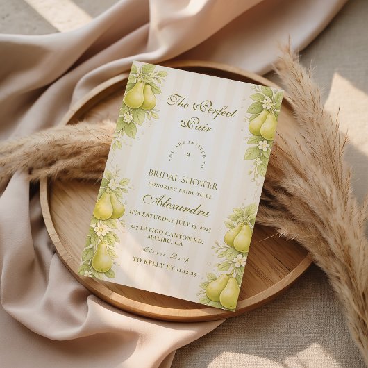 Blush Pear Perfect Pair Bridal Shower Kaart