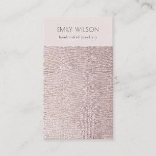 Blush Pearl Leather Texture Ketting Display Visitekaartje