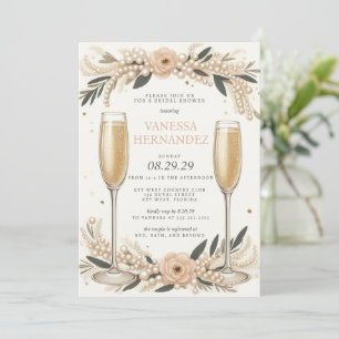 Blush Pearls en Prosecco Vrijgezellenfeest Kaart