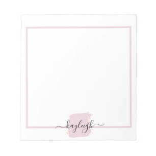 Blush penseelstreek gouden stippen notitieblok
