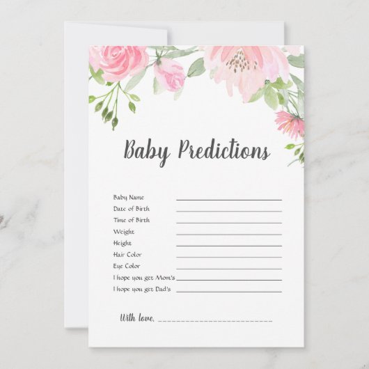 Blush Peonies Baby Predication Game (Voorkant)