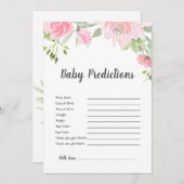Blush Peonies Baby Predication Game (Voorkant / Achterkant)