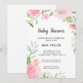 Blush Peonies Baby shower Kaart (Voorkant / Achterkant)