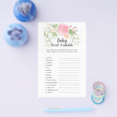 Blush Peonies Baby Word Scramble Flyer (Enkel)