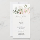 Blush Peonies Eucalyptus Foliage Weddenschap Progr Bedankkaart (Voorkant)