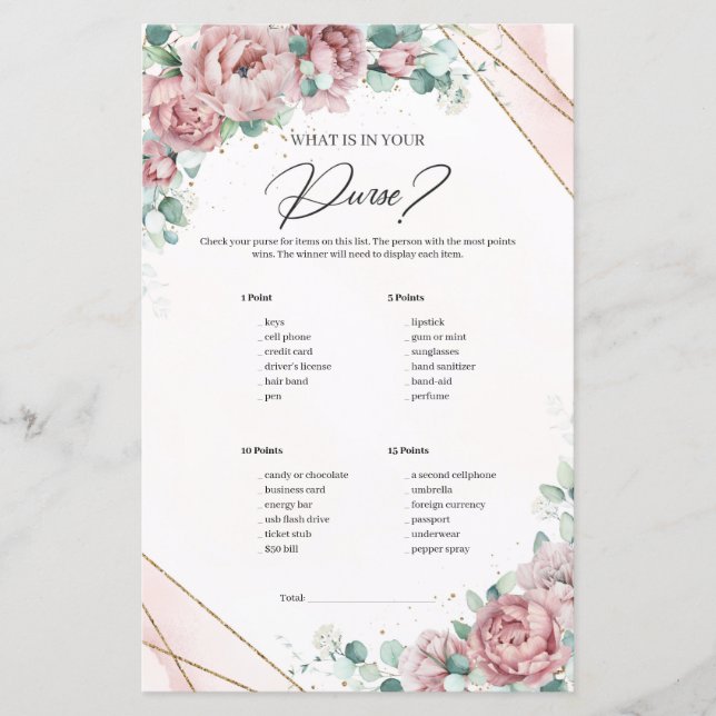 Blush peonies eucalyptus Wat zit er in je tas? (Voorkant)