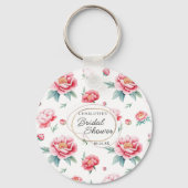 Blush Peony Custom Name Sleutelhanger (Voorkant)