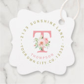 Blush Peony Dahlia Floral Circular Address Label (Achterkant)