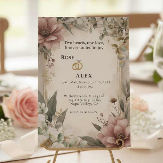 Blush Peony Eucalyptus Mariage Invitation