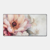 Blush Peony Floral Desk Mat | Soft Pastel Art (Voorkant)