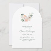 Blush Peony Floral Pink Arch Minimal Bridal Shower Kaart (Voorkant)