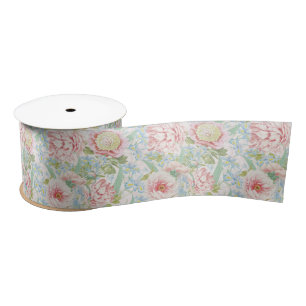 Blush Peony Flowers Blue Iris Pattern Lint