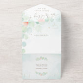 Blush Peony Greenery Eucalyptus Waterverf Wedding All In One Uitnodiging (Buitenkant)