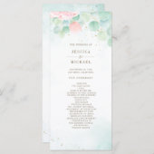 Blush Peony Greenery Eucalyptus Waterverf Wedding Programma (Voorkant / Achterkant)